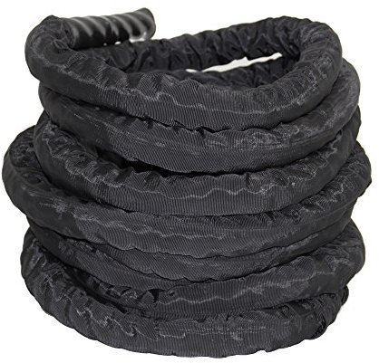 POWRX Corde d’entraînement avec housse - 38 ou 50 mm de diamètre - Pour fitness et musculation - Différentes longueurs, 38 mm, 15 m