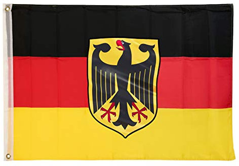aricona Bandiere Bandiera della Germania con l'aquila Federale, Resistente alle intemperie con 2 Occhielli in Metallo - Bandiera Nazionale Tedesca 90 x 150 cm