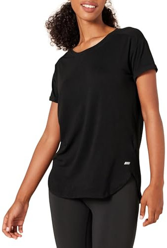 Amazon Essentials T-Shirt Girocollo Leggera Studio con vestibilità Comoda (Disponibile in Taglie Forti) Donna, Nero, XXL