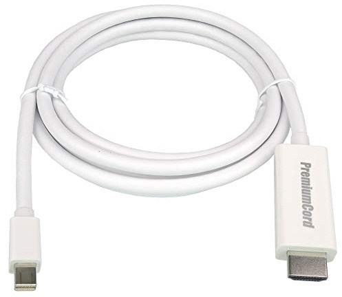 PremiumCord Adapterkabel Mini DisplayPort auf HDMI M/M 1 m, mini DP, Kompatibel mit Video Full HD 1080p, Dolby True HD, weiß kportadmk01-01