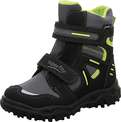 Superfit Jungen HUSKY warm gefütterte Gore-Tex Schneestiefel, Schwarz/Grün (Black/Green 0300), 39 EU