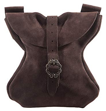 Andracor - Steampunk Gürteltasche aus echtem Leder - 21 x 22 cm - LARP & Mittelalter Zubehör - braun
