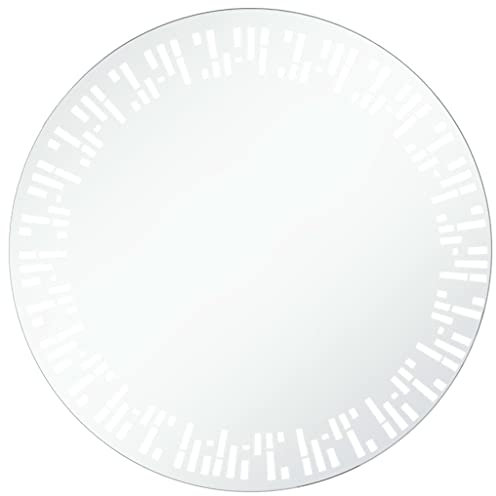 vidaXL Badezimmerspiegel mit LED Badspiegel Lichtspiegel Wandspiegel Spiegel Badezimmer Rund 60cm Silbern Glas Alu-Rahmen IP 44 6 W