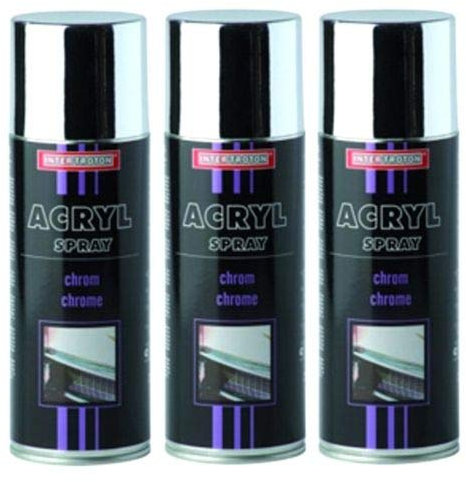 Troton 3 botes de pintura cromada para coche, 400 ml, spray cromado