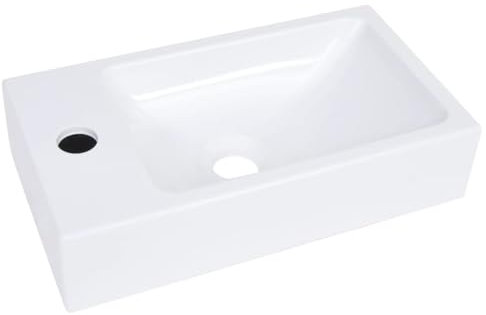 vidaXL Waschbecken Aufsatzwaschbecken Waschtisch Waschplatz Handwaschbecken Waschschale Einbauwaschbecken Badezimmer 400x220x90mm SMC Weiß