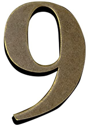 Zayookey Metallo Numero Civico Antichi 4 Pollici (10 cm) Moderna Numeri Indirizzo di Casa di Porta in Bronzo House Number per Cassetta Postale Stradale (Door Number 9)
