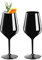 DoimoFlair Weingläser aus Kunststoff bruchsicher Weinbecher Sektgläser Plastik Schwarz 47 cl. Set 2 Stück