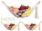URCheers Hängende Obsthängematte, 3 Packungen Makramee Obst Hängematte unter Schrank mit 6 Stücke für Makramee, Obstkorb, Hängematte, Unterschrank und Küche