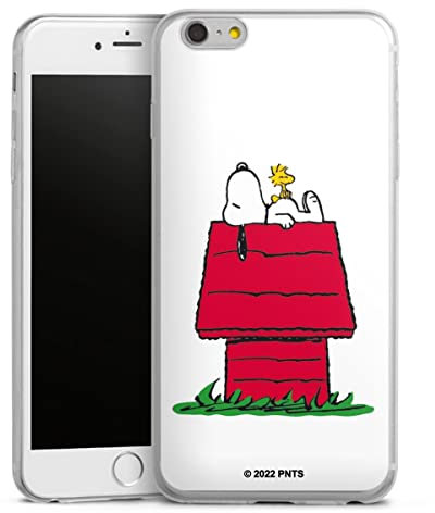 DeinDesign Slim Case extra dünn kompatibel mit Apple iPhone 6s Plus Silikon Handyhülle transparent Hülle Snoopy Offizielles Lizenzprodukt Peanuts