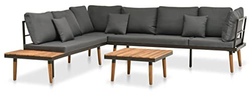 INLIFE 4-TLG. Garten-Lounge-Set mit Auflagen Massivholz Akazie-6465