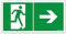 Panneau de sortie d'urgence en aluminium 30 x 15 cm avec protection UV - Panneau de sortie d'urgence - Flèche droite - Chemin d'évasion