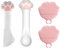Ygapuzi 4Pcs Pet Food Can Supplies Set Universal Silicone Can Covers Cat Can Lids 2 in 1 Spatula Pet Can Opener Dog Claw Spoons for Pets Dogs Cats Feeding Wash Machine Apply (Pink & White)