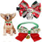 RayMinsino 2 Stück Weihnachtsglocken, Schneeflocken-Muster, weiße Punkte, Katzen, Hunde, Verkleidung, Haustier-Halsband, Glocken-Schmuck