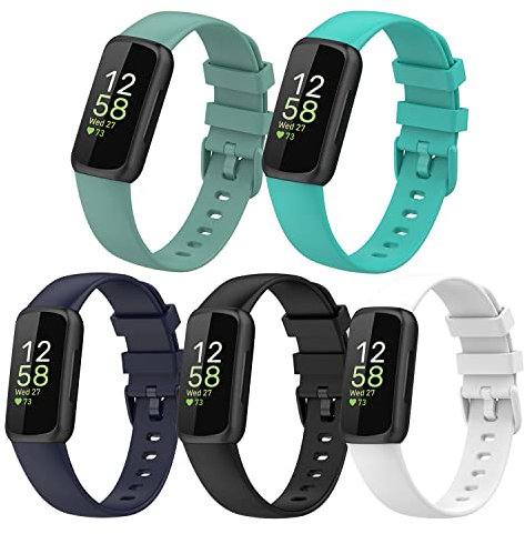 RuenTech Silikon Armband kompatibel mit Fitbit inspire3,Uhrenarmband für fitbit inspire 3 Ersatzband (size L, Farbe 5A)
