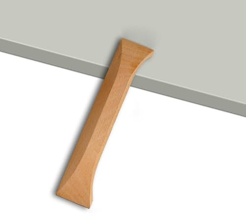Möbelgriffe Holz, Holz tür Küchen Griffe mit Schrauben, halbrunde Holzgriffe für Möbel, Schubladen, Schrank,Natur Griffe,Vollholz massiv (hole center 128mm,B-Beech)