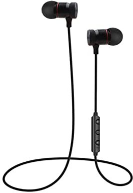 Roadoor Auricolari wireless Bluetooth per Android Apple Phone 4.2 Auricolari Bluetooth 4.2 con cancellazione del rumore, bassi extra, aspirazione magnetica, cuffie wireless per lo sport, colore nero,