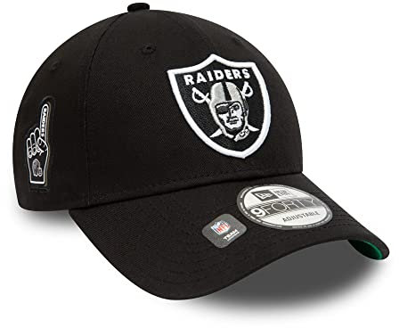 New Era Las Vegas Raiders NFL Team Side Patch Black 9Forty Adjustable Cap - One-Size