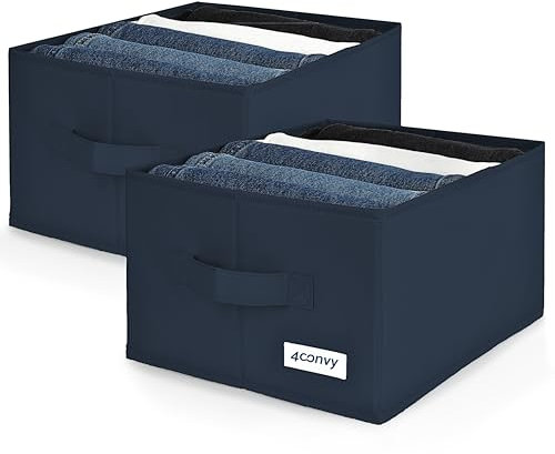 4CONVY Hosen Organizer für Kleiderschrank - [2024 VERBESSERTES MATERIAL] Feste Aufbewahrungsbox Kleidungsschrank mit Großen Fächern - Faltbares Ordnungssystem Kleiderschrank - Schrank Organizer