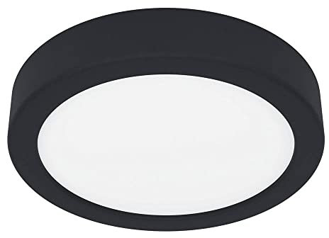 EGLO LED Deckenleuchte Fueva 5, Deckenlampe Ø 16 cm, Lampe Decke dimmbar, Aufbauleuchte aus Metall in Schwarz, 1350 Lumen, warmweiß