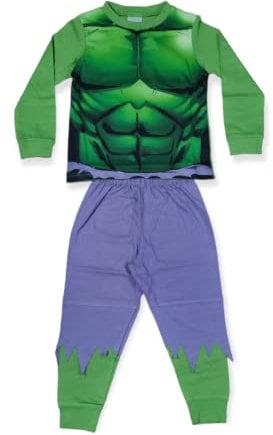 Textiles 4 Home Boys Avengers Long Pyjamas Novelty Nightwear Hulk (3-4 years) Green