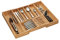 Relaxdays Besteckkasten, ausziehbar, 5-7 Fächer, HxBxT 5x55x43 cm, Küche, Schubladeneinsatz, Messerblock, Bambus, Natur