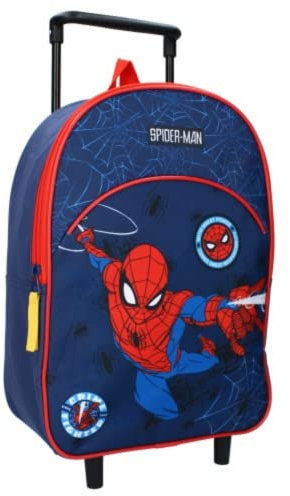 mybagstory Trolley – Spiderman – Blau – Kinder – Schule – Kindergarten – Grundschule – Grundschule – Schulranzen für Jungen – Größe 33 cm – verstellbare Träger – Rollen – Geschenkidee