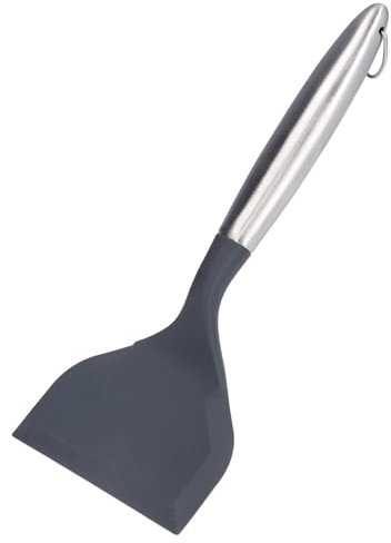 Spatule large en silicone, anti - adhésif large Turner wok spatule poisson spatule spatule cuiseur silicone crêpe spatule pour retourner gâteau steak Pizza oeuf Hamburger, spatule cuisine (gris)