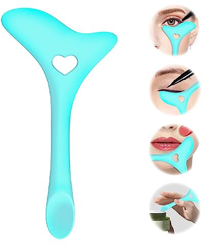 IOSPKKIO® - Stencil per eyeliner, in silicone, aiuta a disegnare la riga di eyeliner e ad applicare il rossetto, la crema viso e le maschere, riutilizzabile (blu)