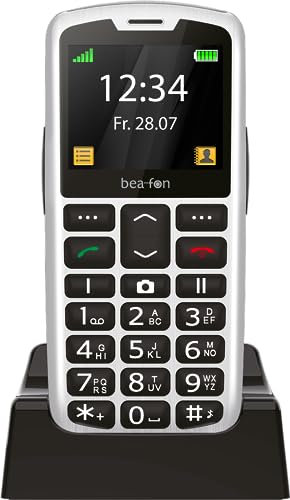 Beafon, SL260, Silverline, Tastentelefon, Seniorenhandy mit SOS Notruftaste, Hörgerätekompatibel, M4/T4, Lichtsignal, Display 2,2 (5,58Zoll), Silber