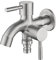 Doppel Wasserhahn, 1/2 Universal Doppel Auslaufhahn Edelstahl, Doppelventil Wasserhahn mit Schlauchanschlüsse, Gartenhahn, Multifunktionale Doppelwasserhahn für Garten, Küche, Waschmaschine, Bad