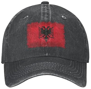 VIDOJI Baseballmütze Coole albanische Flagge aus Baumwolle mit zerrissenen Kanten Männer Frauen Benutzerdefinierte verstellbare Unisex patriotische Liebe Papa Hut Outdoor