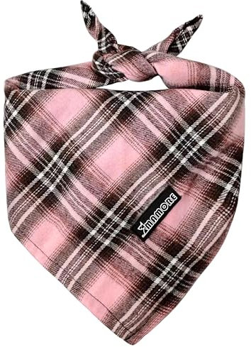 Verstellbares Hundehalstuch, weich, waschbar, Baumwolle, dreieckig, für kleine, mittelgroße und große Hunde und Katzen (Rosa, Größe L)