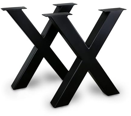 modernLOFTart Tischkufen Schwarz XP 100x100 mm - Tischbeine Metall Profil Sandgestrahlt und Pulverbeschichtet - Tischgestell Breite 86cm, Höhe 72cm - Industrial Loft