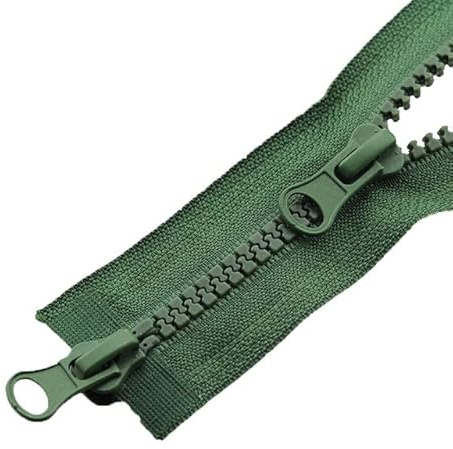 CasCab 2-teilig #5 90cm Zwei-Wege-Trennreißverschlüsse (offener Reißverschluss) für das Nähen von Mänteln Jacke Reißverschluss, grün geformte Harz-Reißverschlüsse Bulk