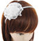 axy Kinder Haarreif mit Stoffblumen zur Kommunion Hochzeit in Weiss, Blumenmädchen Haarreif mit Blumen - Wunderschön Mädchen Damen Stirnband Haarschmuck Haarreifen KIHR-B (Modell 2)