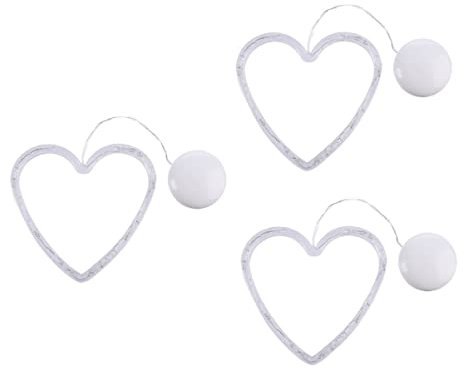 Artibetter 3St Liebe Saugnapflampe Herz Fotolicht Fee hängendes Licht Hängelampe mit Saugnapf Saugnapf-Lampen- LED Leuchter Beleuchtung Sauglampe Laternenpfahl Lampenperlen