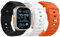 MoKo 3PZS Ocean Correa para Apple Watch Ultra2 49mm 46mm 45mm 44mm 42mm para Hombres y Mujeres,Silicona Pulsera Deportiva Correa para iWatch Serie 10 9 8 7 6 5 4 3 SE Ultra2,Negro/Naranja/Blanco