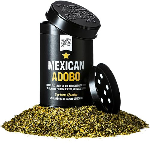 Mexican Adobo Rub Condimento Artigianale Premium Mix di Spezie per BBQ Grigliate e Cotture con Peperoncino Aglio e Origano per Carne Pollo Fajitas Tacos Verdure 175g