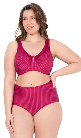 Ulla Popken Women's Entlastungs-bh, Ohne Bügel, Strassanhänger, Cup C-G Bra, Fuchsia, 50D