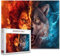 Tucocoo 1000-teiliges Puzzle für Erwachsene - Rot flammender Löwe und Blauer Blitz Wolf - Halbes Löwengesicht und Wolf - Heimdekoration - Familienpuzzle - Perfekt für Spieleabende und Geschenke
