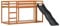 vidaXL Wooden Bunk Bed with Slide & Ladder - Wax Brown, Solid Pine, 90x190 cm