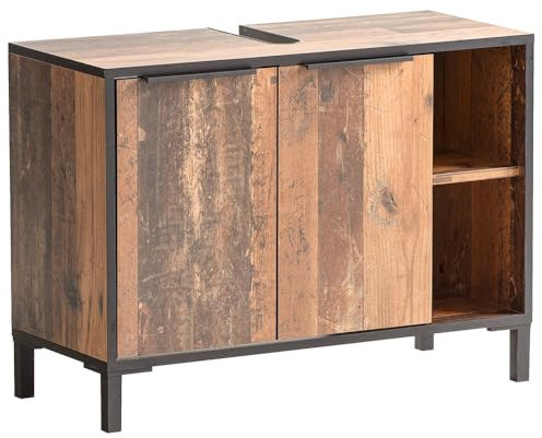 Lomadox Waschbeckenunterschrank modern in braun ca. 80cm breit