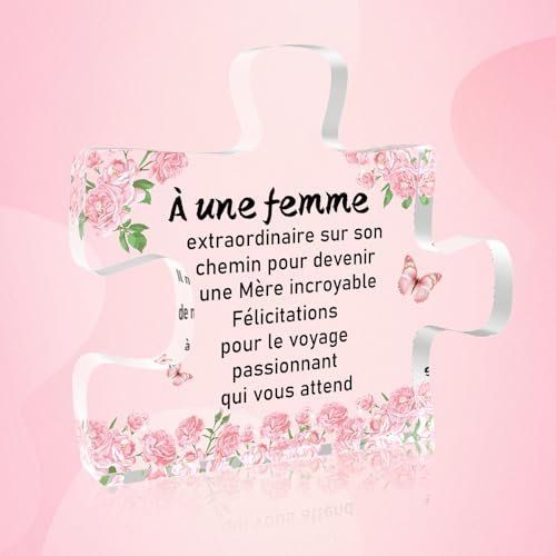 Cadeau Femme Enceinte Cadeau Future Maman Anniversaire Noel Acrylique Puzzle Cadeau pour Maman Apres Accouchement Cadeau Fetes des Mere Cadeau Femme Enceinte Cadeau Grossesse Cadeau Annonce Grossesse