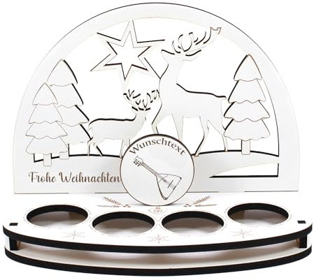 Dekolando Deko Schwibbogen Teelichthalter Balalaika Personalisiert Weihnachten Weihnachtsdekoration Adventskranz Lichterbogen Kerzenbogen Schmuckbogen Adventslicht