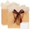 Gift Bags for Present, 2 Pack Medium Gift Bag with 2 Wrappers and 2 Cards, Paper Gifts Bags Shopping Bags with Handles for Women Men Birthday Wedding Party Christmas Bags 20x10x28 cm (Brown)