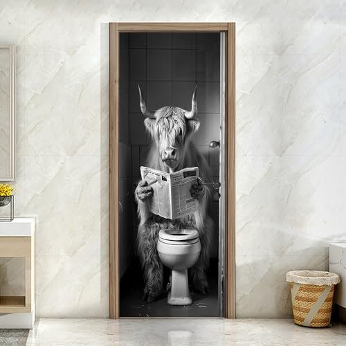 Türtapete Selbstklebend 95X210 Wc Yak Türtapete Selbstklebend Türposter,3D Fototapete Selbstklebend Pvc Türaufkleber Fototapeten,Bewirken Fototapete Türfolie Poster Tapete