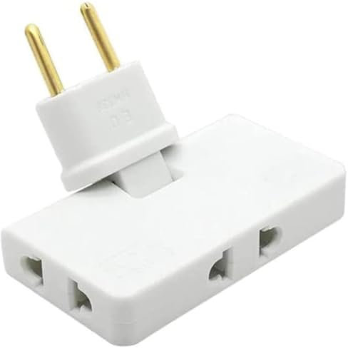 TECHZOCO Adaptador Enchufe Plano de Toma de Pared, Enchufe múltiple, Adaptador de Enchufe con 3 Salidas, Enchufe Giratorio 180º, Enchufe Plano 3 Tomas, Enchufe Plano, 250 V Toma Tierra 10A, Blanco