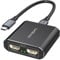 DGYBDFC USB C auf Dual HDMI Adapter 1 in 2 Out Extended Display Dual Monitore USBC auf 2 HDMI Splitter 4K 60HZ für Laptop Mac mit USBC zu USBC Kabel (Nur unter Windows Wird MST unterstützt)