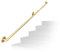 Goldener Aluminium-Treppen-Handlauf für den Innen- und Außenbereich, rutschfestes Geländer mit Wandmontage-Set, 30 cm bis 6 m, Unterstützung für Treppen und Geländerstufen