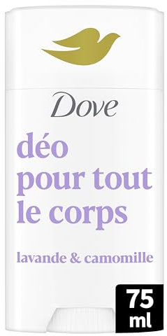 Dove Deodorant für den ganzen Körper – Stick – Lavendel & Kamille – gegen Gerüche und weiße Flecken 72 Stunden – für empfindliche Haut – 75 ml